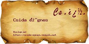 Csida Ágnes névjegykártya