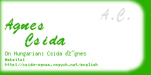 agnes csida business card